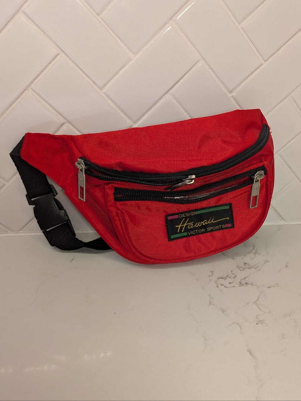 Vintage Hawaii Red Waist Pack Fanny Pack Vacation Resort Y2K Retro Streetwear